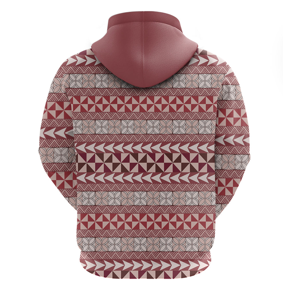 Pasifika Sataoa Pattern Simple Motif Hoodie Cherry LT9 - Polynesian Pride