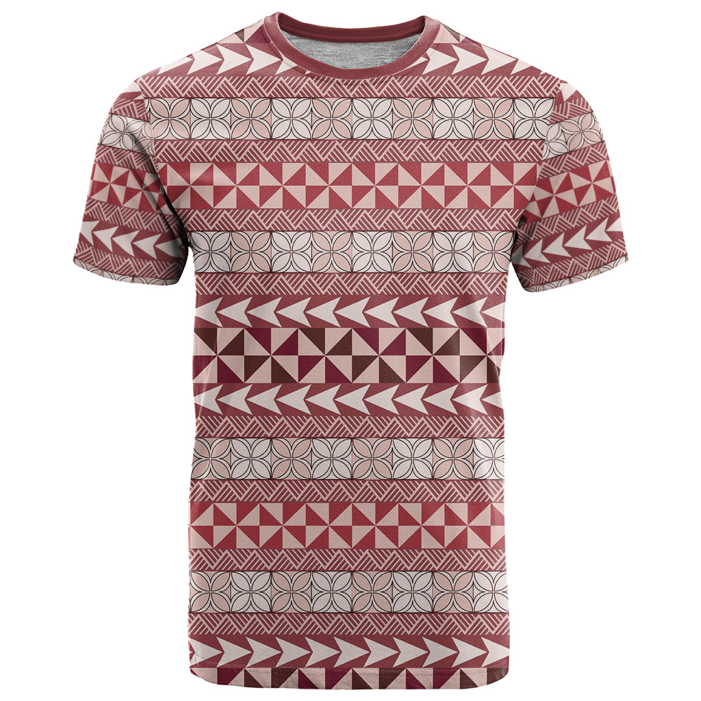 Pasifika Sataoa Pattern Simple Motif T Shirt Cherry LT9 Cherry - Polynesian Pride
