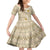 Pasifika Sataoa Pattern Plumeria Vintage Family Matching Long Sleeve Bodycon Dress and Hawaiian Shirt Beige Tan LT9 Daughter's Dress Beige Tan - Polynesian Pride