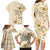 Pasifika Sataoa Pattern Plumeria Vintage Family Matching Long Sleeve Bodycon Dress and Hawaiian Shirt Beige Tan LT9 - Polynesian Pride
