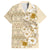 Pasifika Sataoa Pattern Plumeria Vintage Family Matching Long Sleeve Bodycon Dress and Hawaiian Shirt Beige Tan LT9 Dad's Shirt - Short Sleeve Beige Tan - Polynesian Pride