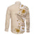 Pasifika Sataoa Pattern Plumeria Vintage Family Matching Long Sleeve Bodycon Dress and Hawaiian Shirt Beige Tan LT9 - Polynesian Pride
