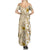 Pasifika Sataoa Pattern Plumeria Vintage Summer Maxi Dress Beige Tan LT9 - Polynesian Pride