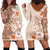 Pasifika Sataoa Pattern Plumeria Vintage Hoodie Dress Brown Beige Tan LT9 - Polynesian Pride