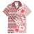 Pasifika Sataoa Pattern Plumeria Vintage Family Matching Mermaid Dress and Hawaiian Shirt Cherry LT9 Dad's Shirt - Short Sleeve Cherry - Polynesian Pride