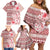 Pasifika Sataoa Pattern Plumeria Vintage Family Matching Off Shoulder Short Dress and Hawaiian Shirt Cherry LT9 - Polynesian Pride