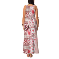 Pasifika Sataoa Pattern Plumeria Vintage Family Matching Tank Maxi Dress and Hawaiian Shirt Cherry LT9 - Polynesian Pride