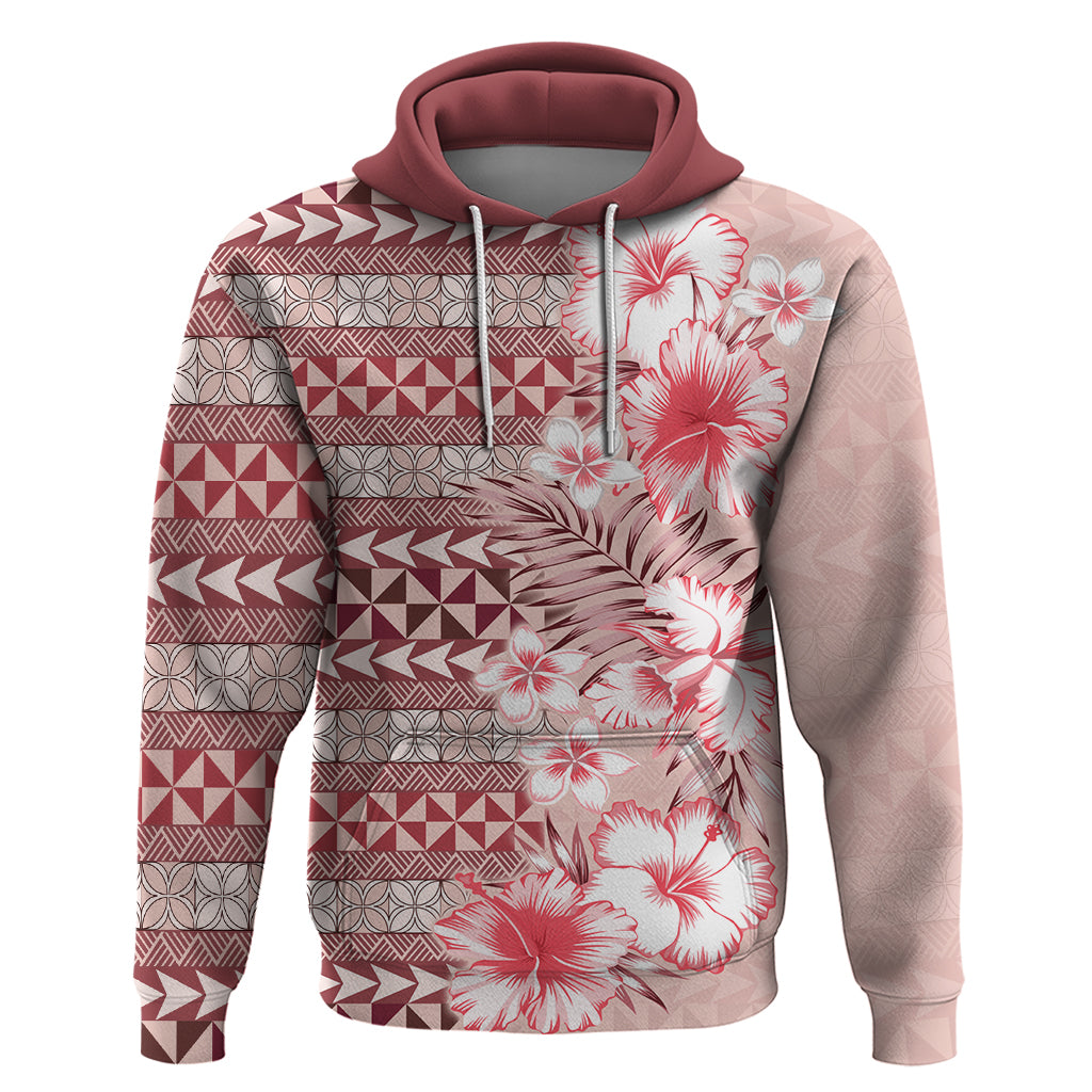 Pasifika Sataoa Pattern Plumeria Vintage Hoodie Cherry LT9 Pullover Hoodie Cherry - Polynesian Pride