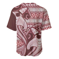 Vintage Hammerhead Shark Valentine Day Baseball Jersey Pasifika Sataoa Pattern - Cherry LT9 - Polynesian Pride
