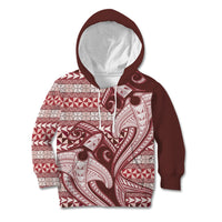 Vintage Hammerhead Shark Valentine Day Kid Hoodie Pasifika Sataoa Pattern - Cherry LT9 Hoodie Cherry - Polynesian Pride
