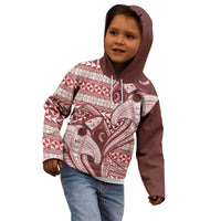 Vintage Hammerhead Shark Valentine Day Kid Hoodie Pasifika Sataoa Pattern - Cherry LT9 - Polynesian Pride