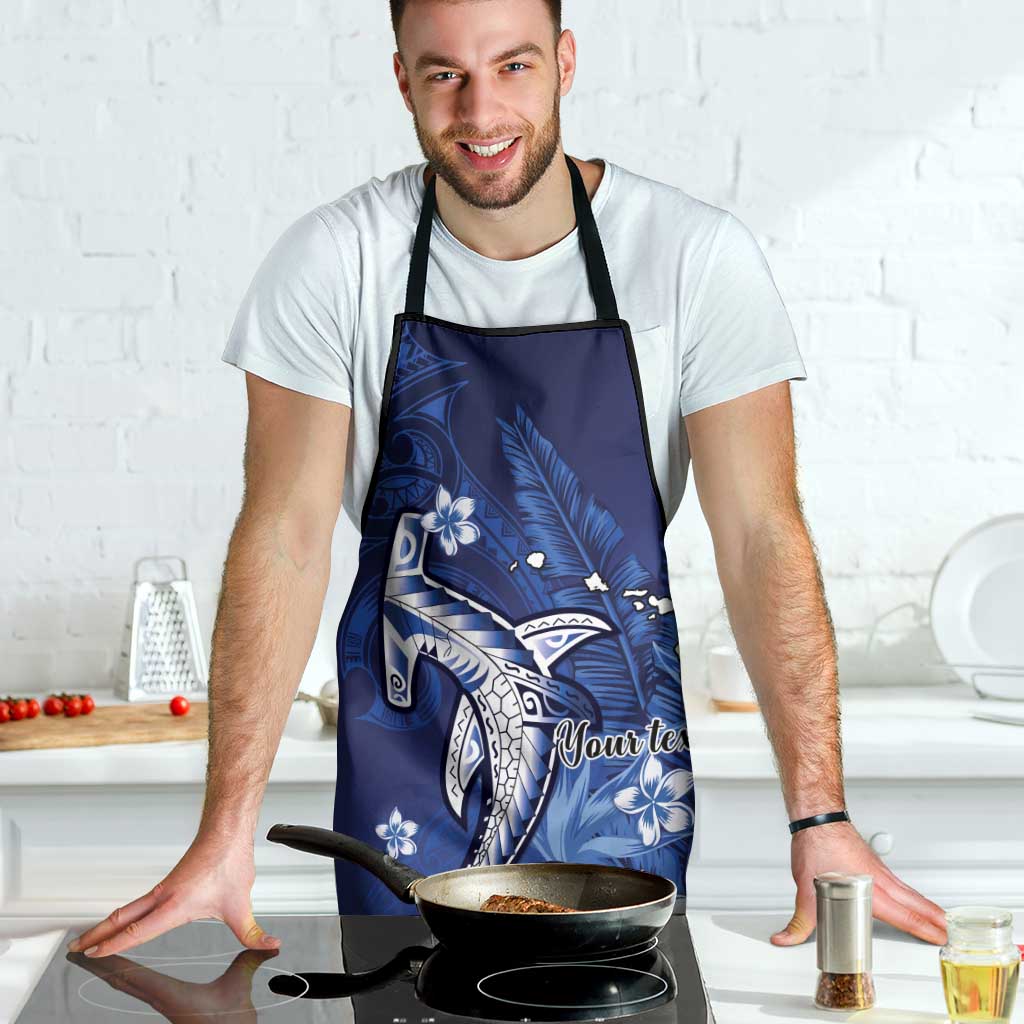 Personalized Hawaiian Maori Hammerhead Shark Apron Polu Plumeria - Polynesian Pride