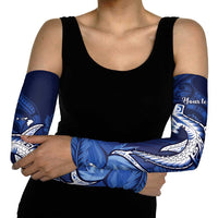Personalized Hawaiian Maori Hammerhead Shark Arm Sleeves Polu Plumeria - Polynesian Pride