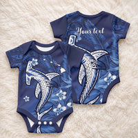 Personalized Hawaiian Maori Hammerhead Shark Baby Onesie Polu Plumeria LT9 - Polynesian Pride