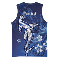 Personalized Hawaiian Maori Hammerhead Shark Basketball Jersey Polu Plumeria - Polynesian Pride