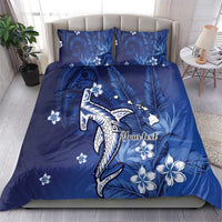 Personalized Hawaiian Maori Hammerhead Shark Bedding Set Polu Plumeria - Polynesian Pride
