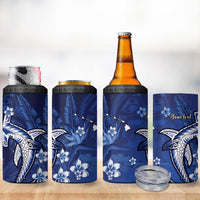 Personalized Hawaiian Maori Hammerhead Shark 4 in 1 Can Cooler Tumbler Polu Plumeria - Polynesian Pride