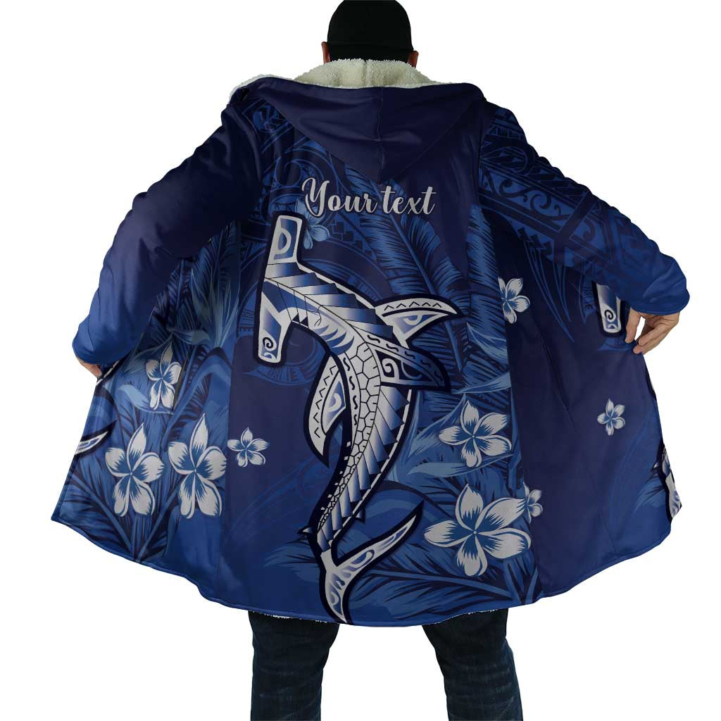 Personalized Hawaiian Maori Hammerhead Shark Cloak Polu Plumeria - Polynesian Pride