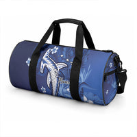Personalized Hawaiian Maori Hammerhead Shark Duffle Bag Polu Plumeria LT9 - Polynesian Pride