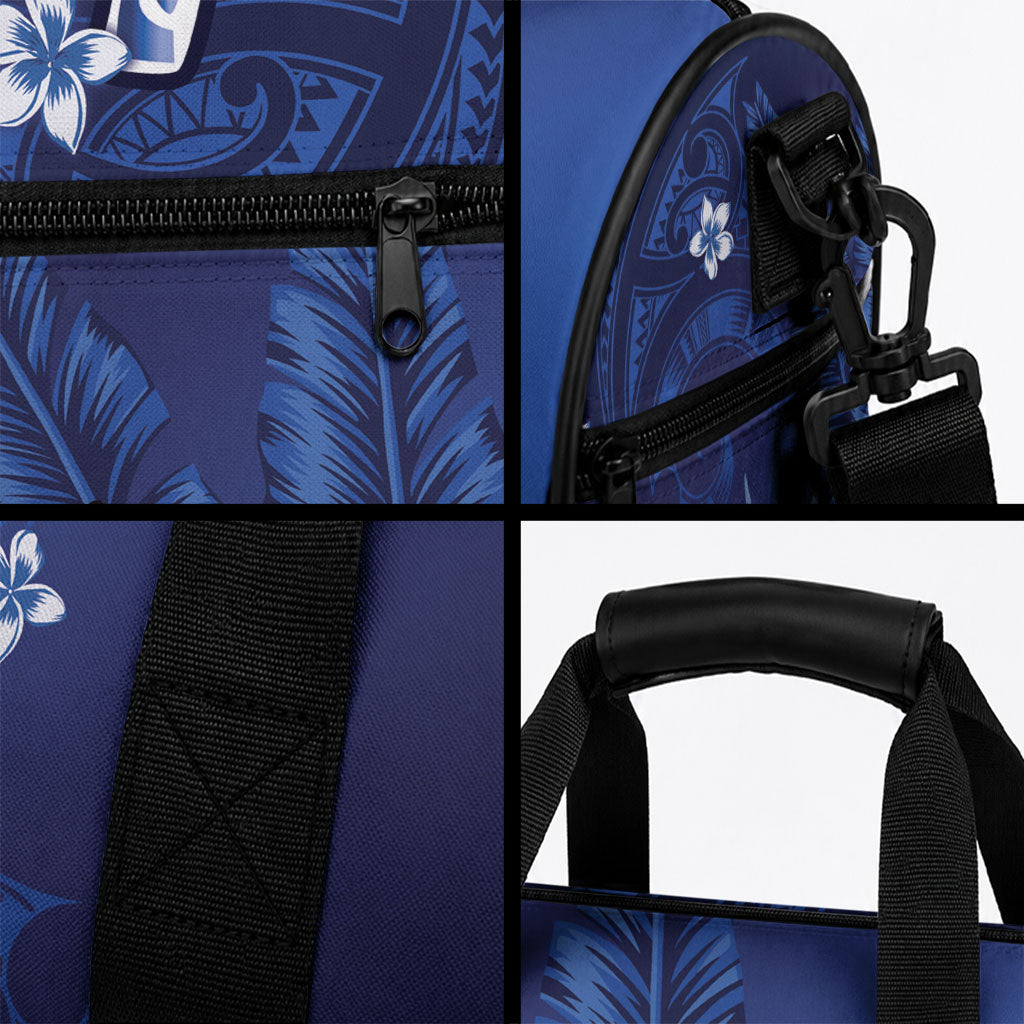 Personalized Hawaiian Maori Hammerhead Shark Duffle Bag Polu Plumeria LT9 - Polynesian Pride