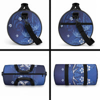 Personalized Hawaiian Maori Hammerhead Shark Duffle Bag Polu Plumeria LT9 - Polynesian Pride