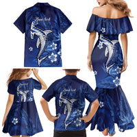 Personalized Hawaiian Maori Hammerhead Shark Family Matching Mermaid Dress and Hawaiian Shirt Polu Plumeria LT9 - Polynesian Pride