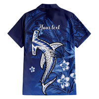 Personalized Hawaiian Maori Hammerhead Shark Family Matching Short Sleeve Bodycon Dress and Hawaiian Shirt Polu Plumeria LT9 - Polynesian Pride