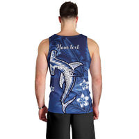 Personalized Hawaiian Maori Hammerhead Shark Men Tank Top Polu Plumeria - Polynesian Pride