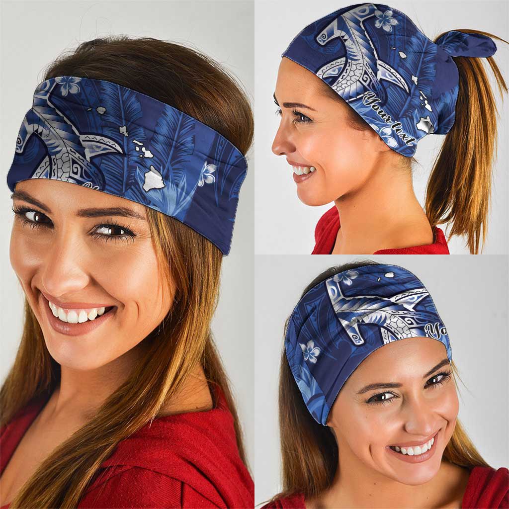 Personalized Hawaiian Maori Hammerhead Shark Neck Gaiter Polu Plumeria - Polynesian Pride