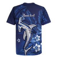 Personalized Hawaiian Maori Hammerhead Shark Rugby Jersey Polu Plumeria - Polynesian Pride
