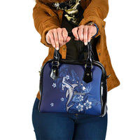 Personalized Hawaiian Maori Hammerhead Shark Shoulder Handbag Polu Plumeria - Polynesian Pride