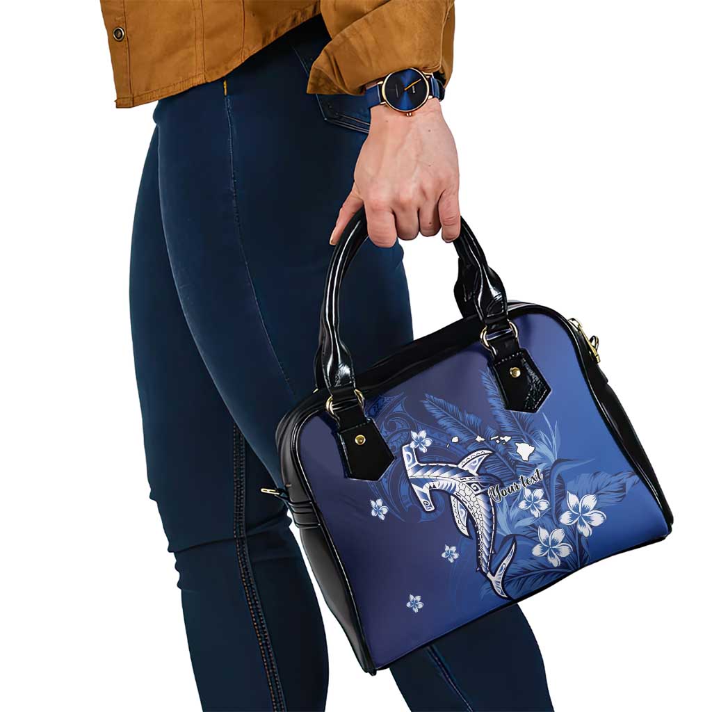 Personalized Hawaiian Maori Hammerhead Shark Shoulder Handbag Polu Plumeria - Polynesian Pride