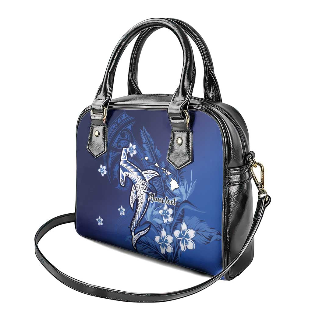 Personalized Hawaiian Maori Hammerhead Shark Shoulder Handbag Polu Plumeria - Polynesian Pride