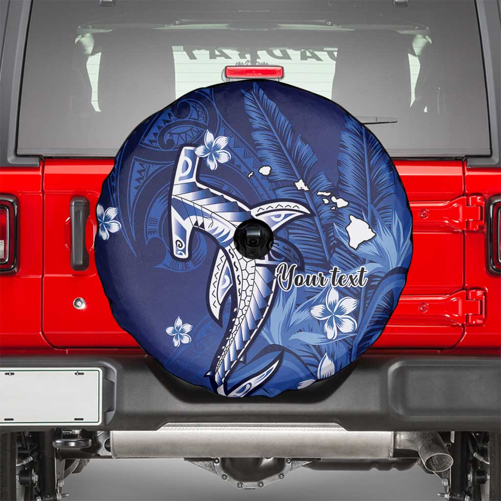 Personalized Hawaiian Maori Hammerhead Shark Spare Tire Cover Polu Plumeria - Polynesian Pride