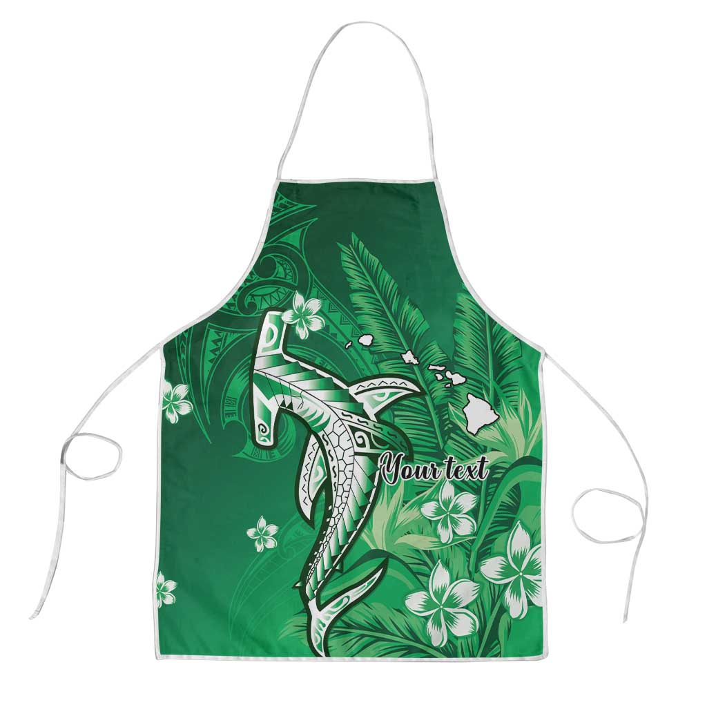 Personalized Hawaiian Maori Hammerhead Shark Apron Omaomao Plumeria - Polynesian Pride