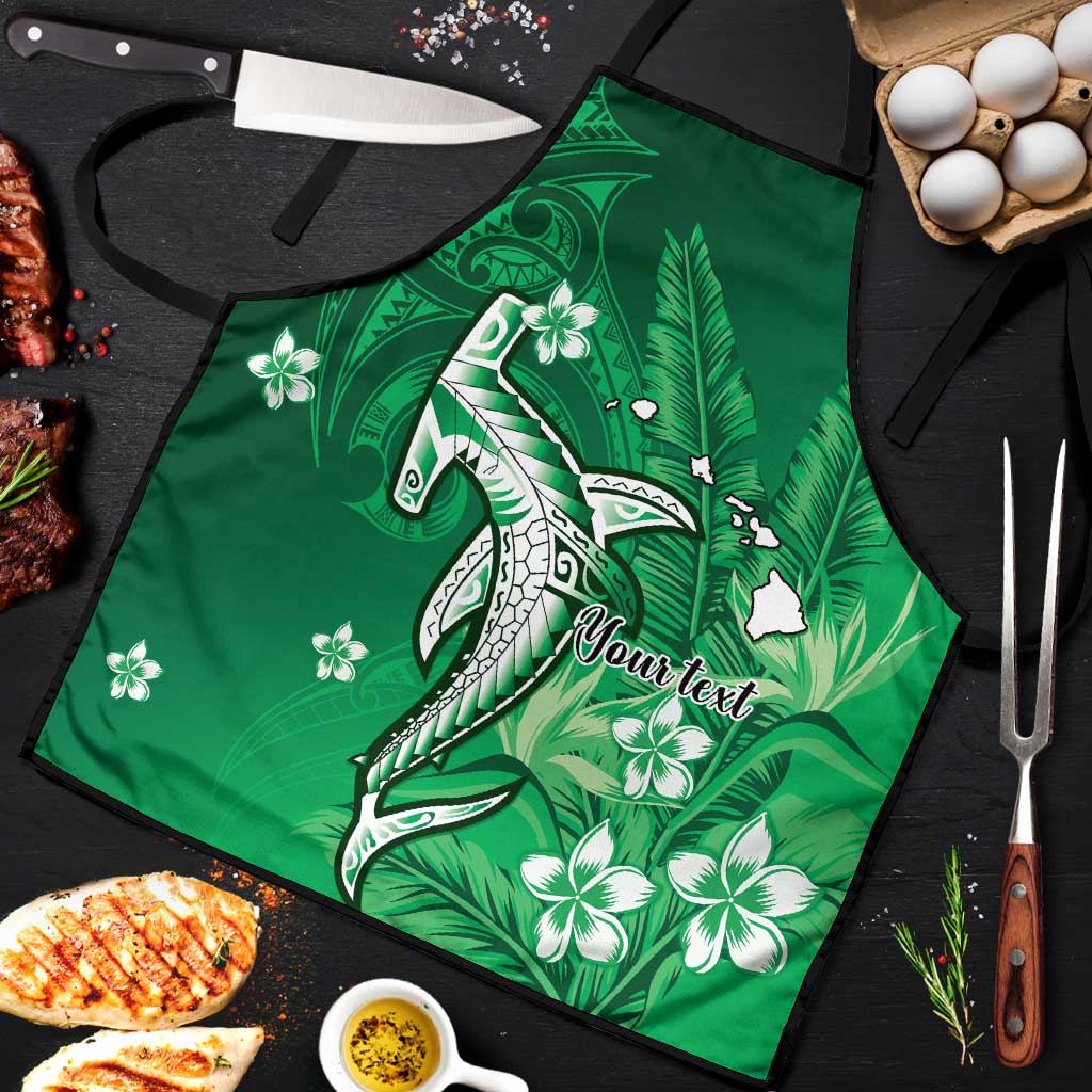 Personalized Hawaiian Maori Hammerhead Shark Apron Omaomao Plumeria - Polynesian Pride