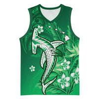 Personalized Hawaiian Maori Hammerhead Shark Basketball Jersey Omaomao Plumeria - Polynesian Pride