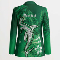Personalized Hawaiian Maori Hammerhead Shark Blazer Omaomao Plumeria - Polynesian Pride