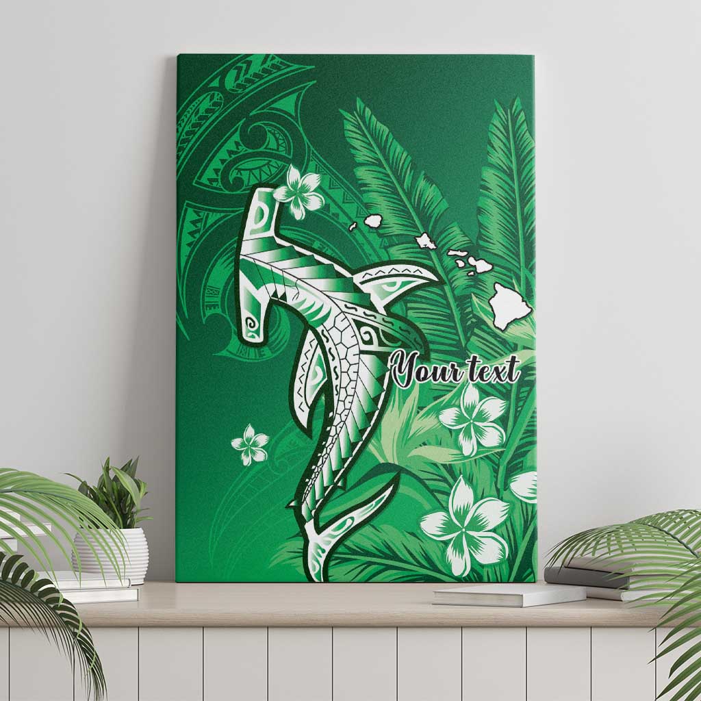 Personalized Hawaiian Maori Hammerhead Shark Canvas Wall Art Omaomao Plumeria - Polynesian Pride