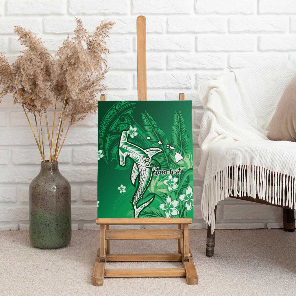 Personalized Hawaiian Maori Hammerhead Shark Canvas Wall Art Omaomao Plumeria - Polynesian Pride