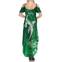 Personalized Hawaiian Maori Hammerhead Shark Family Matching Summer Maxi Dress and Hawaiian Shirt Omaomao Plumeria LT9 - Polynesian Pride