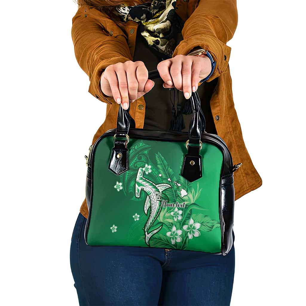 Personalized Hawaiian Maori Hammerhead Shark Shoulder Handbag Omaomao Plumeria - Polynesian Pride