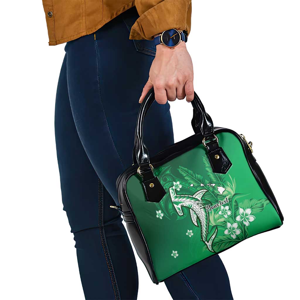 Personalized Hawaiian Maori Hammerhead Shark Shoulder Handbag Omaomao Plumeria - Polynesian Pride