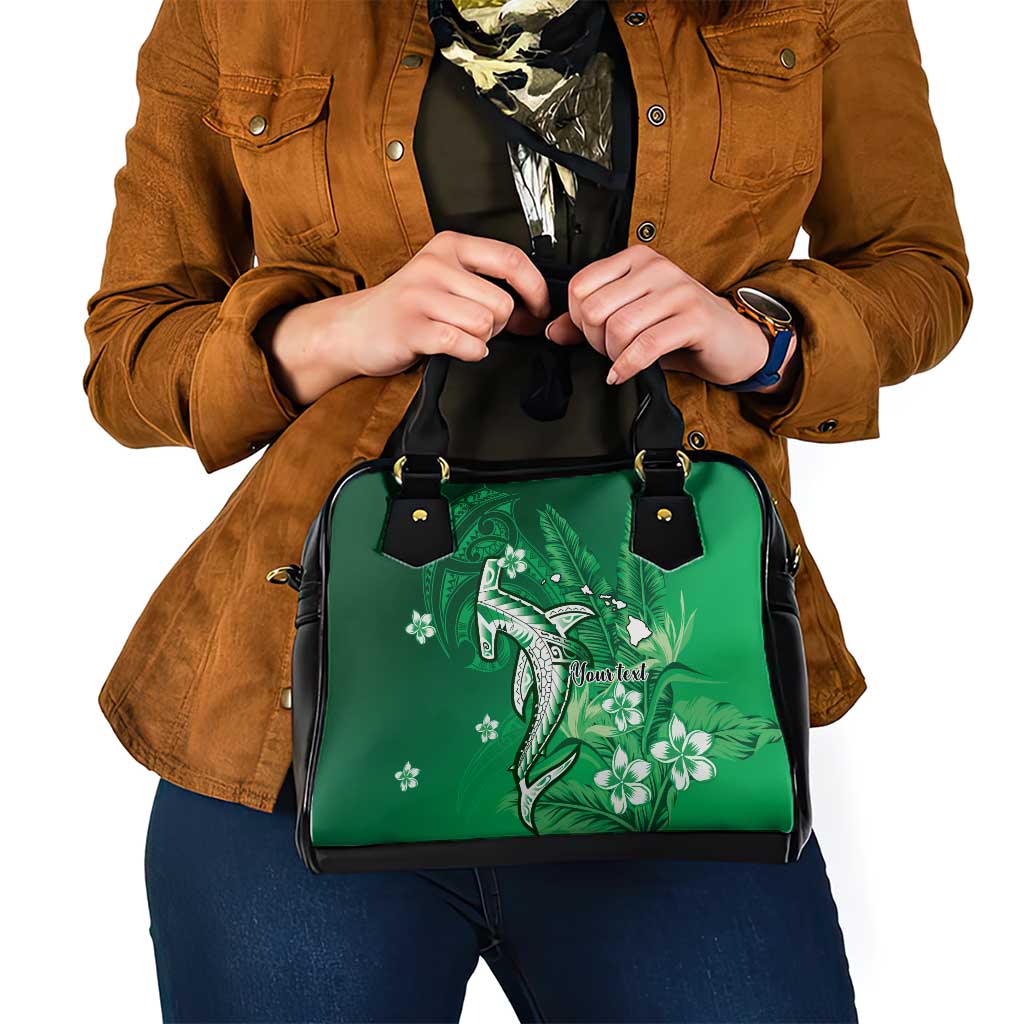 Personalized Hawaiian Maori Hammerhead Shark Shoulder Handbag Omaomao Plumeria - Polynesian Pride