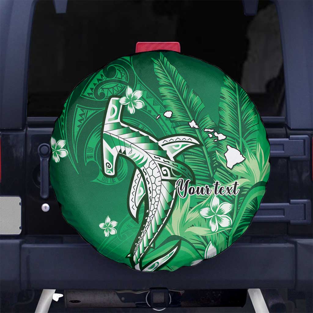 Personalized Hawaiian Maori Hammerhead Shark Spare Tire Cover Omaomao Plumeria - Polynesian Pride