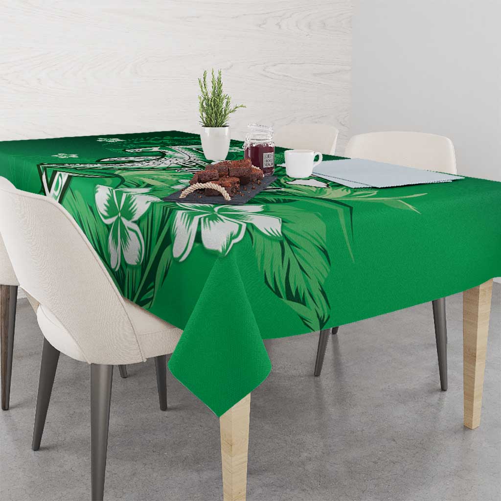 Personalized Hawaiian Maori Hammerhead Shark Tablecloth Omaomao Plumeria - Polynesian Pride