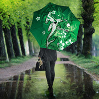 Personalized Hawaiian Maori Hammerhead Shark Umbrella Omaomao Plumeria - Polynesian Pride