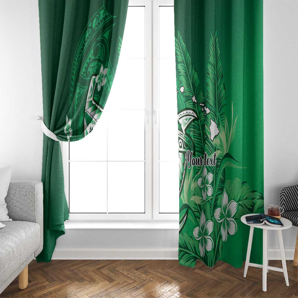 Personalized Hawaiian Maori Hammerhead Shark Window Curtain Omaomao Plumeria - Polynesian Pride