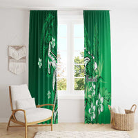 Personalized Hawaiian Maori Hammerhead Shark Window Curtain Omaomao Plumeria - Polynesian Pride