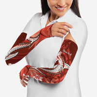 Personalized Hawaiian Maori Hammerhead Shark Arm Sleeves Ulaula Plumeria - Polynesian Pride